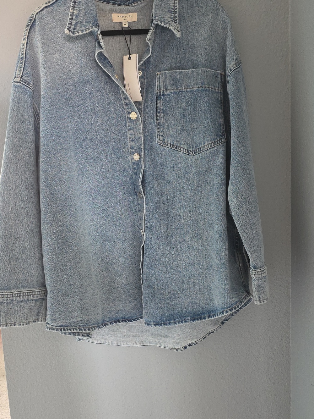 Habitual Hearted Denim Shirt Jacket - Picture 4 of 9